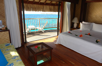 Overwater bungalows, Le Maitai Bora Bora.  Amazing lagoon views.