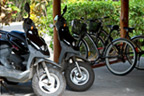 Cars, scooters and bikes available for hire